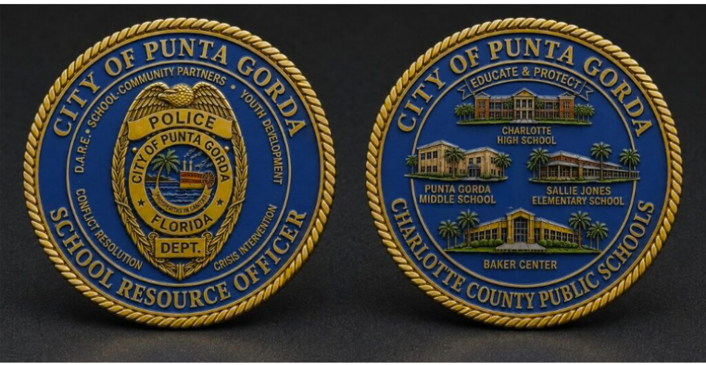 City of Punta Gorda Resource Officer Challenge Coin artwork